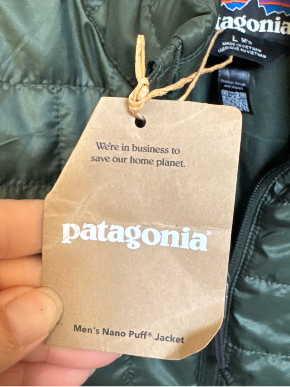 Patagonia Men’s Nano Puff Jacket Lightweight Compact Green Large NEW - Picture 5 of 8